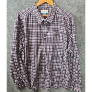 Columbia Men's XXL Blue Red Plaid Long Sleeve Causal Button Up Shirt